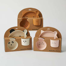 Load image into Gallery viewer, Bear Face Kids Bamboo Dinner Set
