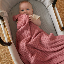 Load image into Gallery viewer, Blush Basket Weave Knit Blanket
