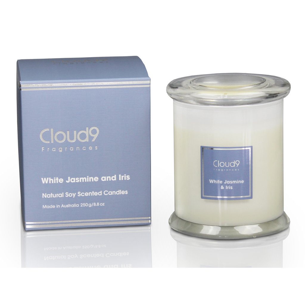 White Jasmine and Iris Scented Candle