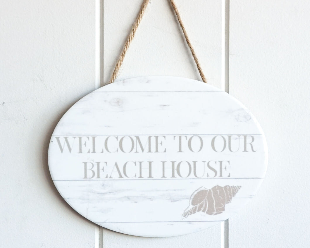 Welcome to our Beach House Coastal Wall Plaque