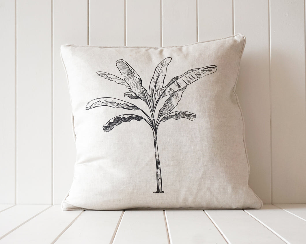 Banana Palm Linen Cushion