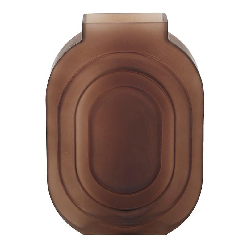 Orbit Glass Vase Matte Chestnut