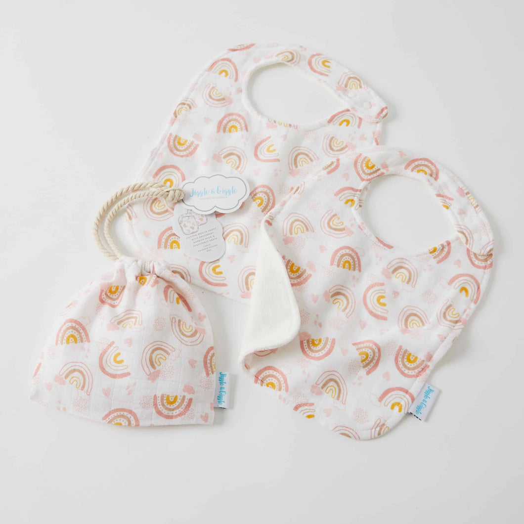 Rainbow Muslin Bib 2-Pack