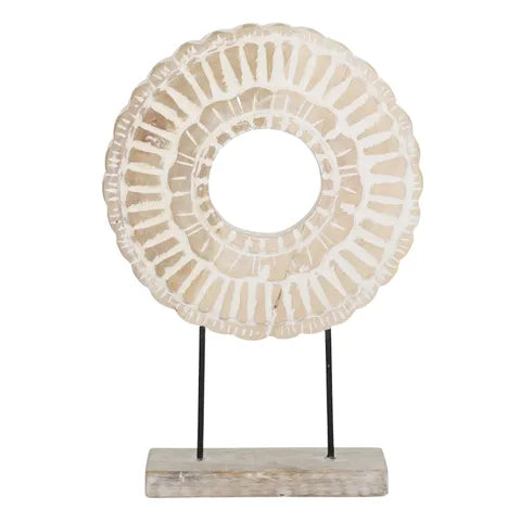 Solare Wood Sculpture White Wash