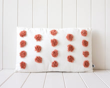 Load image into Gallery viewer, Tufted Spot Cushion Rust on White
