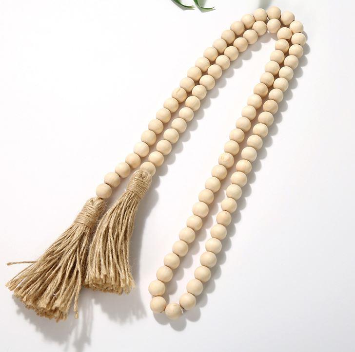 Long Wooden Bead Garland