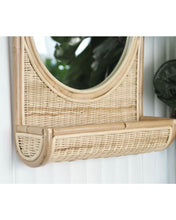 Load image into Gallery viewer, Rattan Wall Mirror with Shelf
