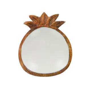 Pineapple Wood and Enamel Dish