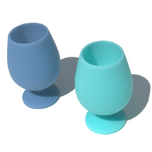 Load image into Gallery viewer, Porter Green Stemm Unbreakable Silicone Wine Glasses Sea/Rain
